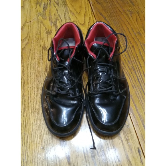 SIZE 10  Nike Jordan 1 Phat Low PATENT LEATHER Sneaker‎ Black 365763-001 - Picture 7 of 16